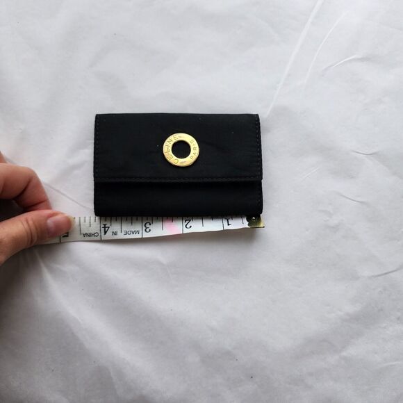 Celine Vintage Bi Fold Black Nylon & Leather Card Key Holder GOLD Hardware EUC - Picture 9 of 10